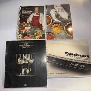 New Recipes Cuisinart by James Beard 1978 Spiral Bound Cookbook Recipes Lot of 4